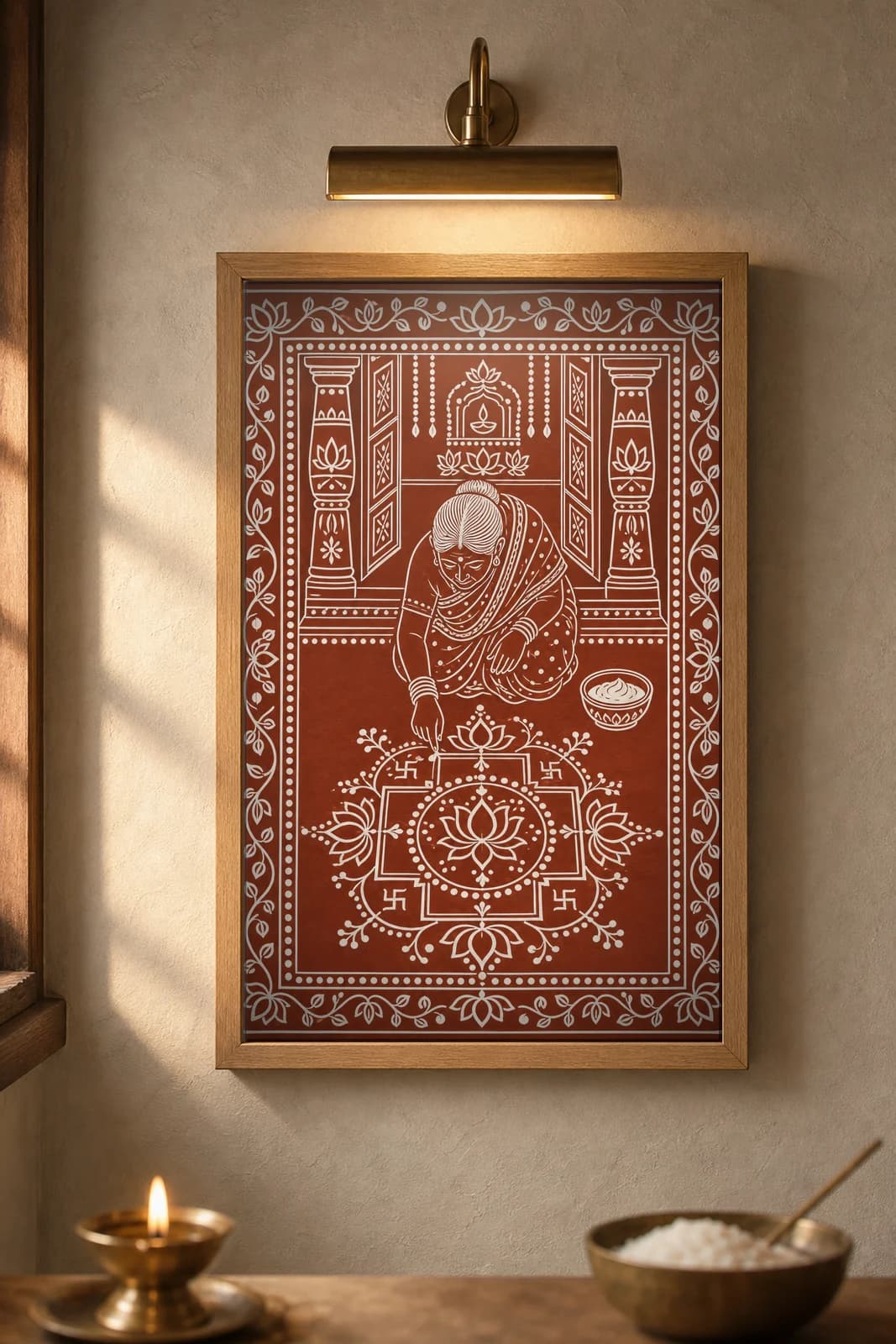 Aipan Likhna — framed museum print, Aipan