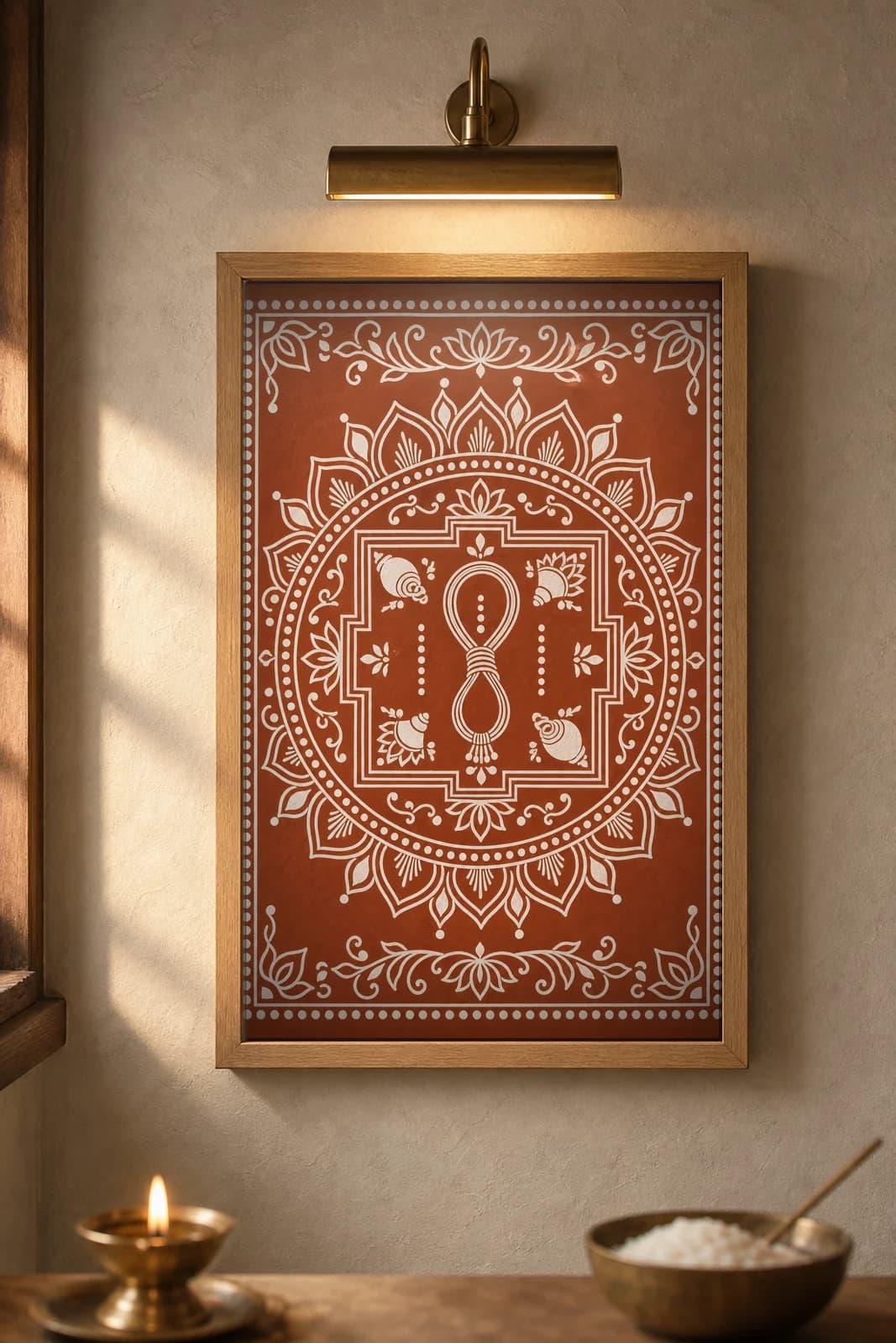 Janeu Chowki — framed museum print, Aipan