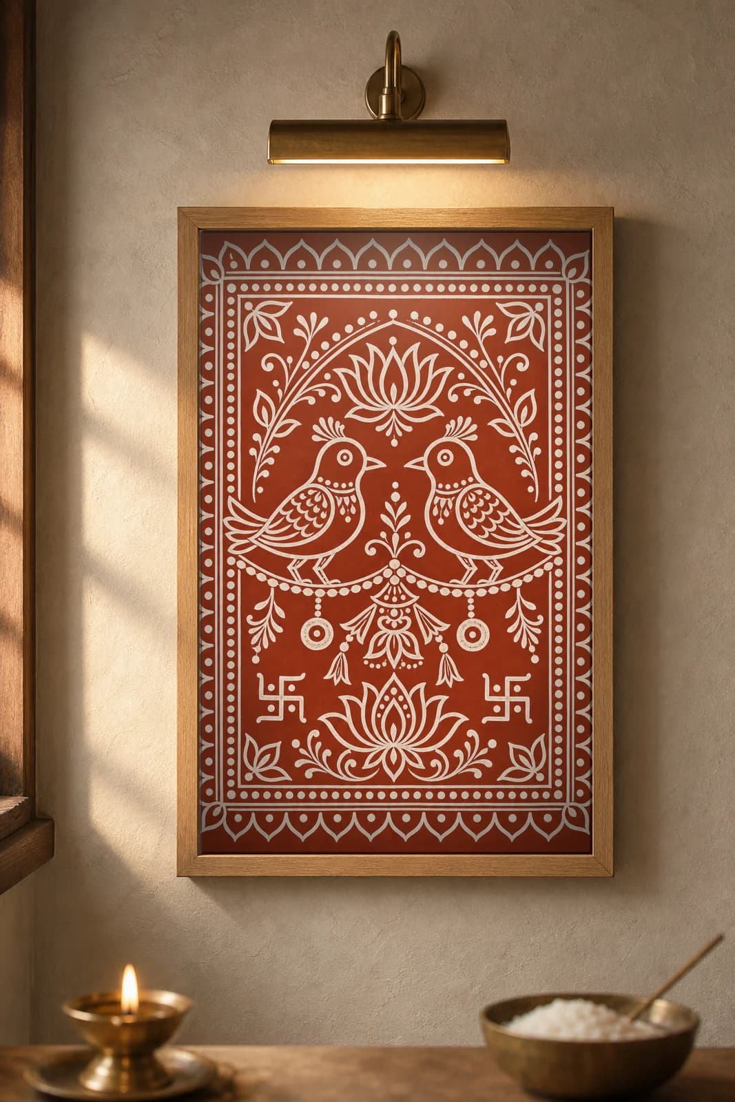 Ghughuti — framed museum print, Aipan