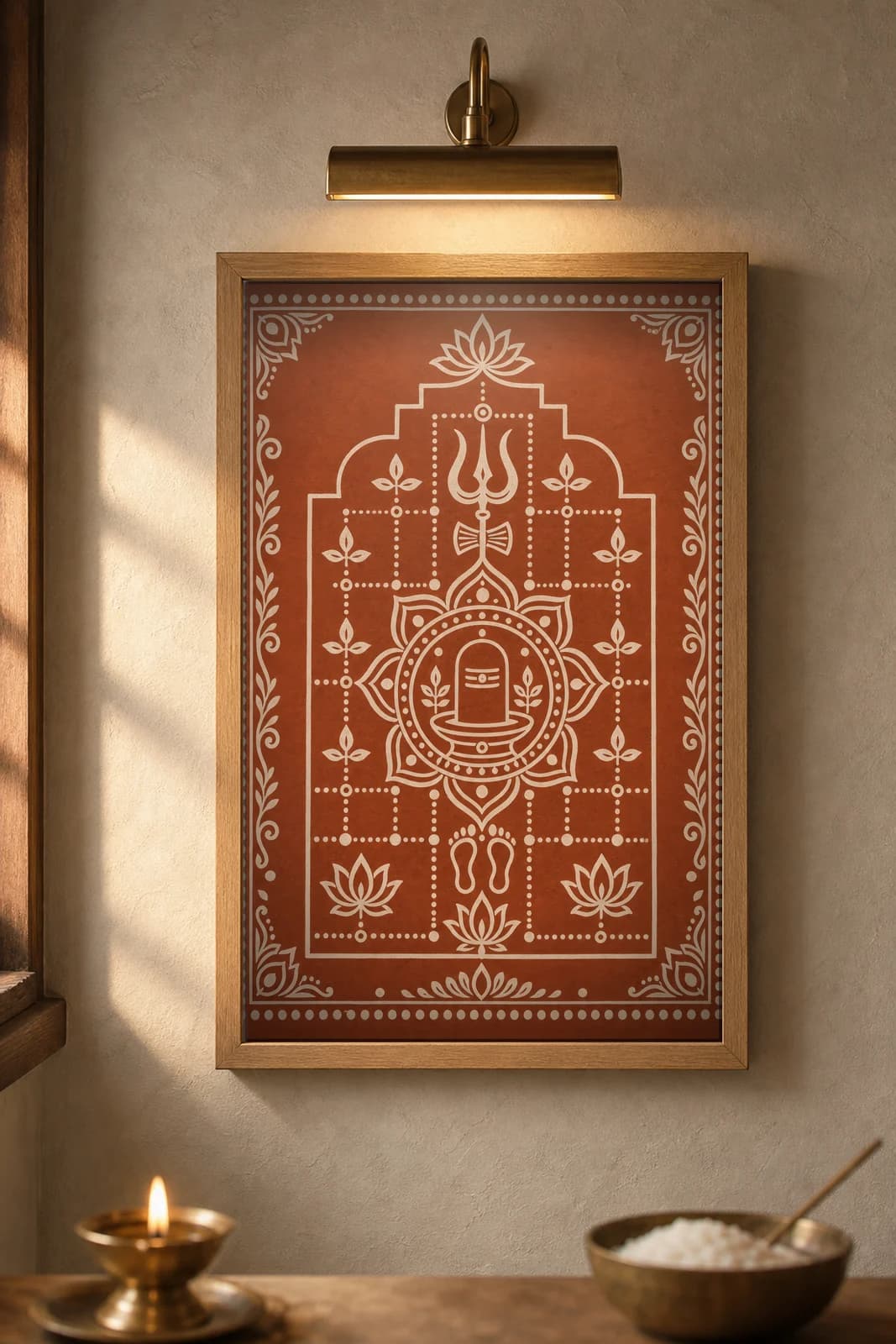 Shivratri Aipan — framed museum print, Aipan