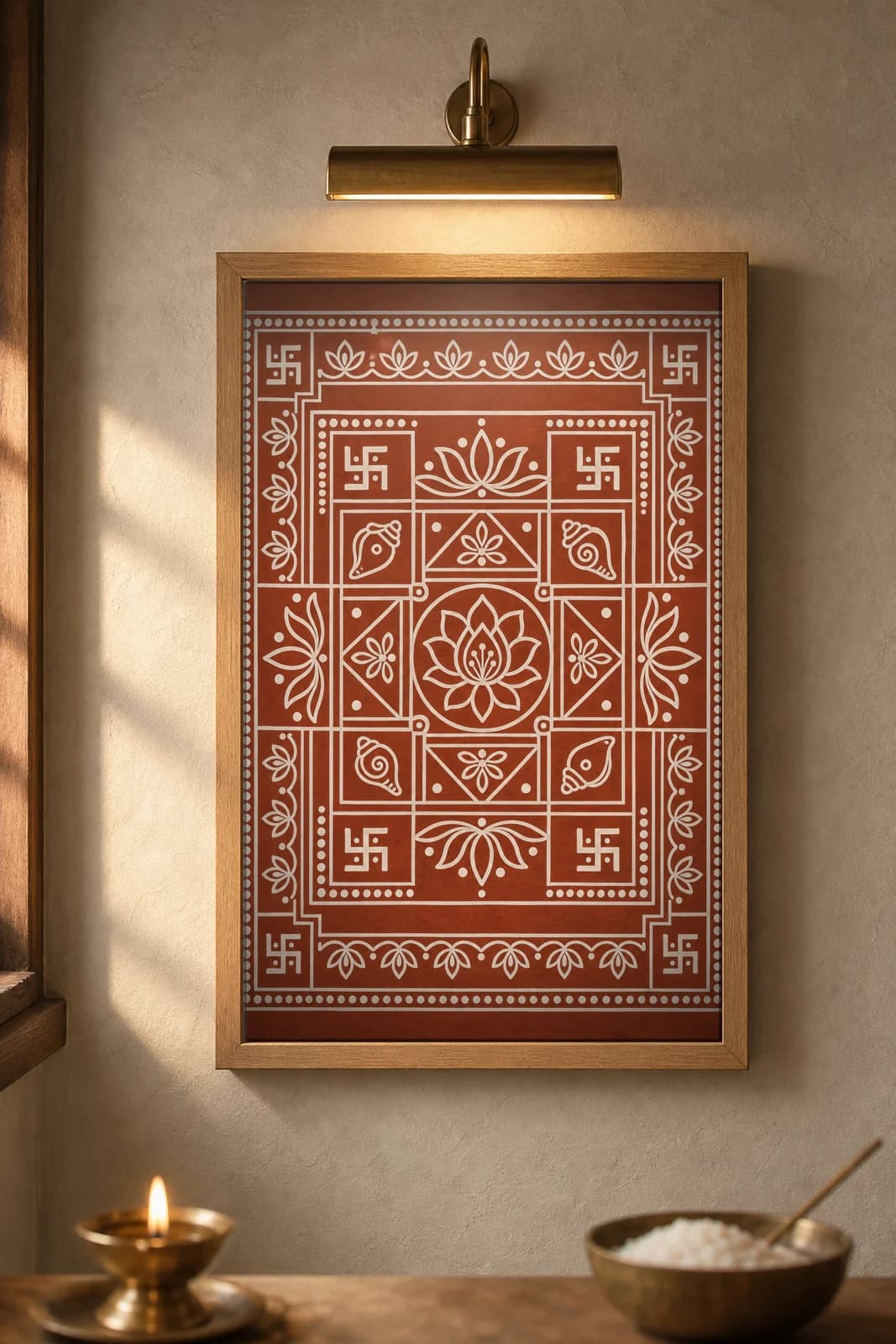 Vidya Chowki — framed museum print, Aipan