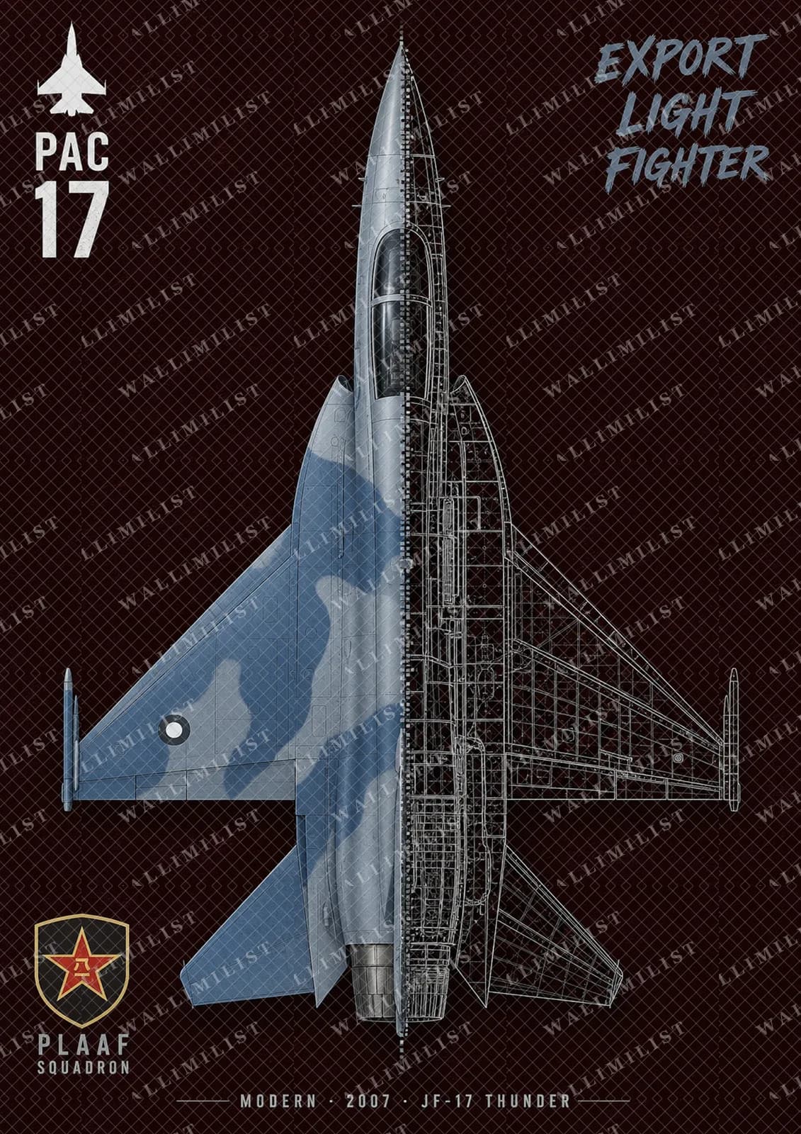 Actual watermarked print of JF-17 Thunder — Aircraft Cutaway
