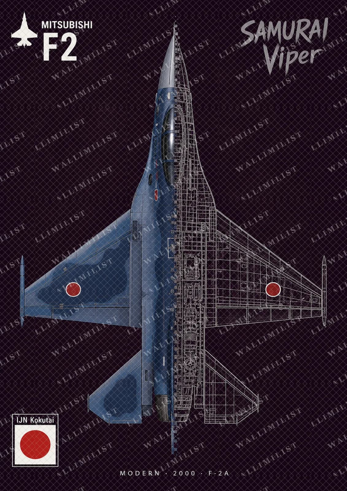 Actual watermarked print of F-2A — Aircraft Cutaway