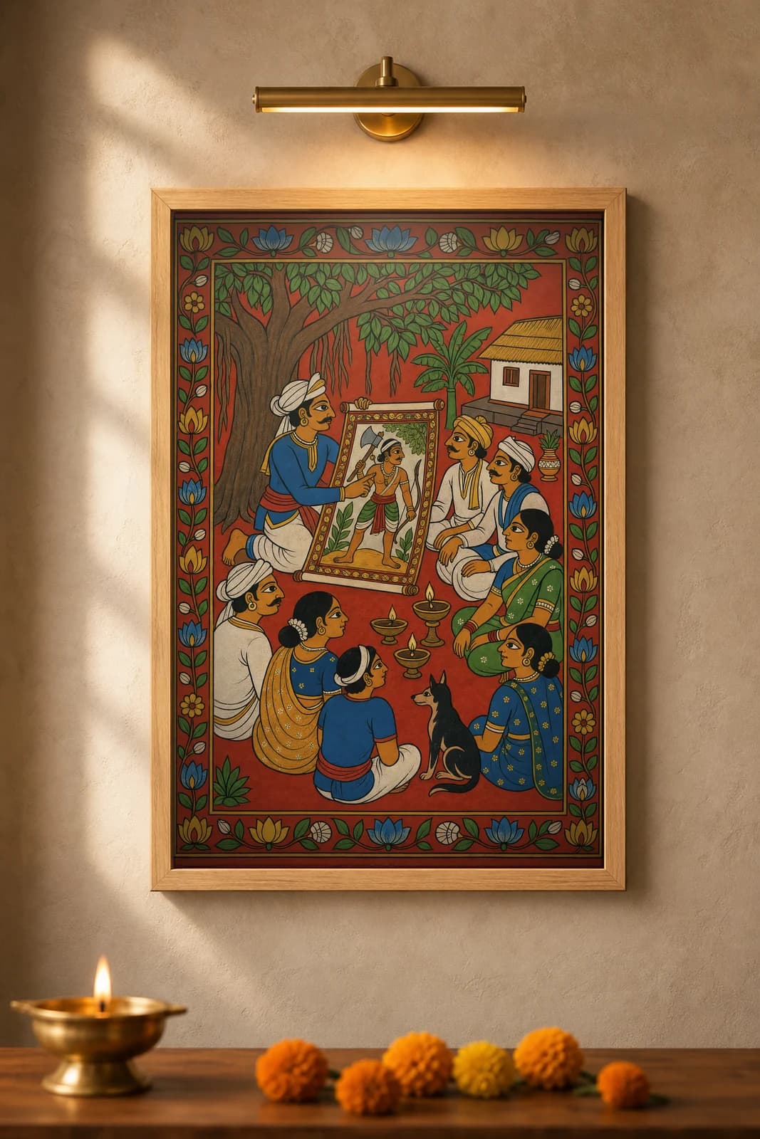 Komaram Bheem Katha — framed museum print, Cheriyal
