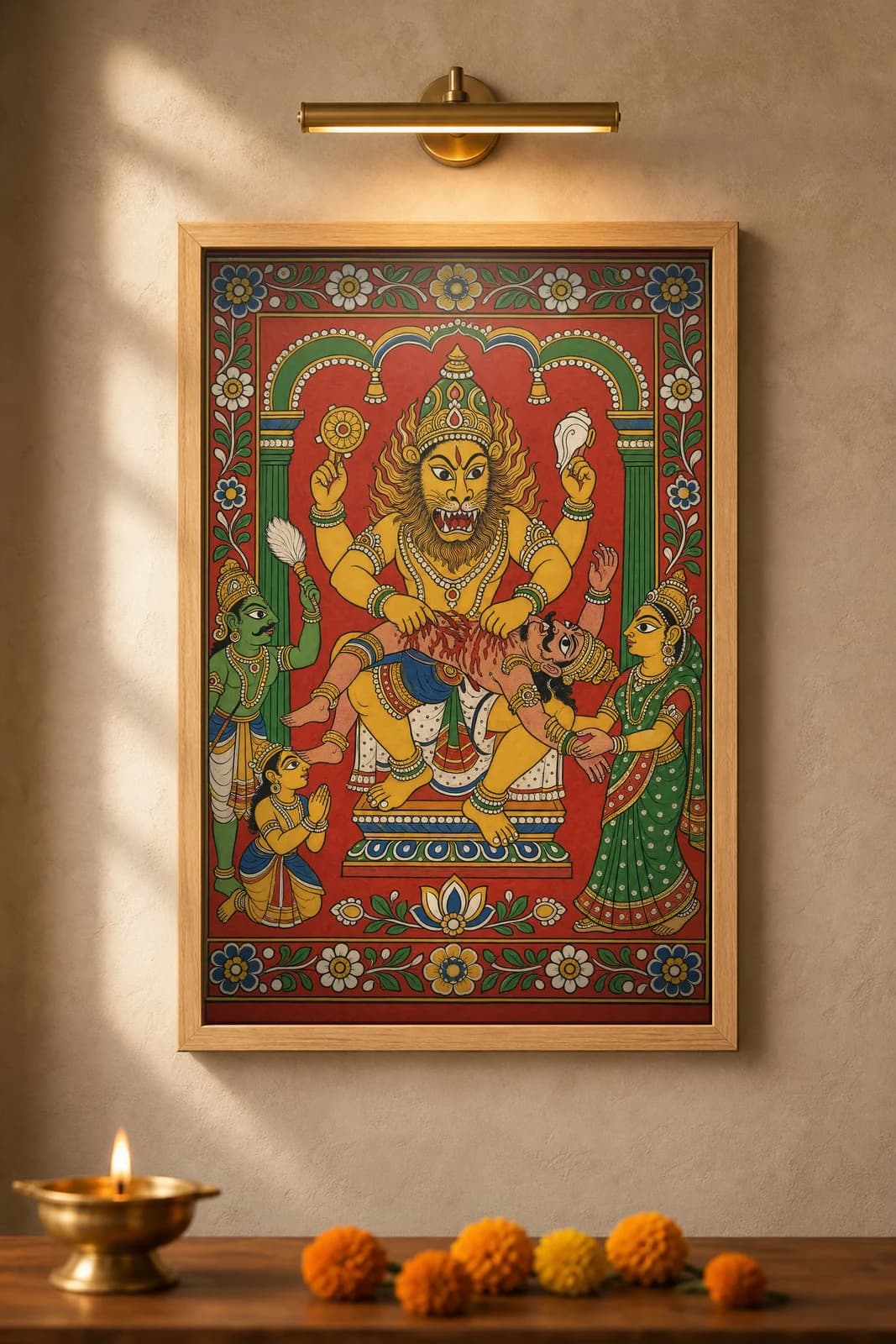 Lakshmi Narasimha — framed museum print, Cheriyal
