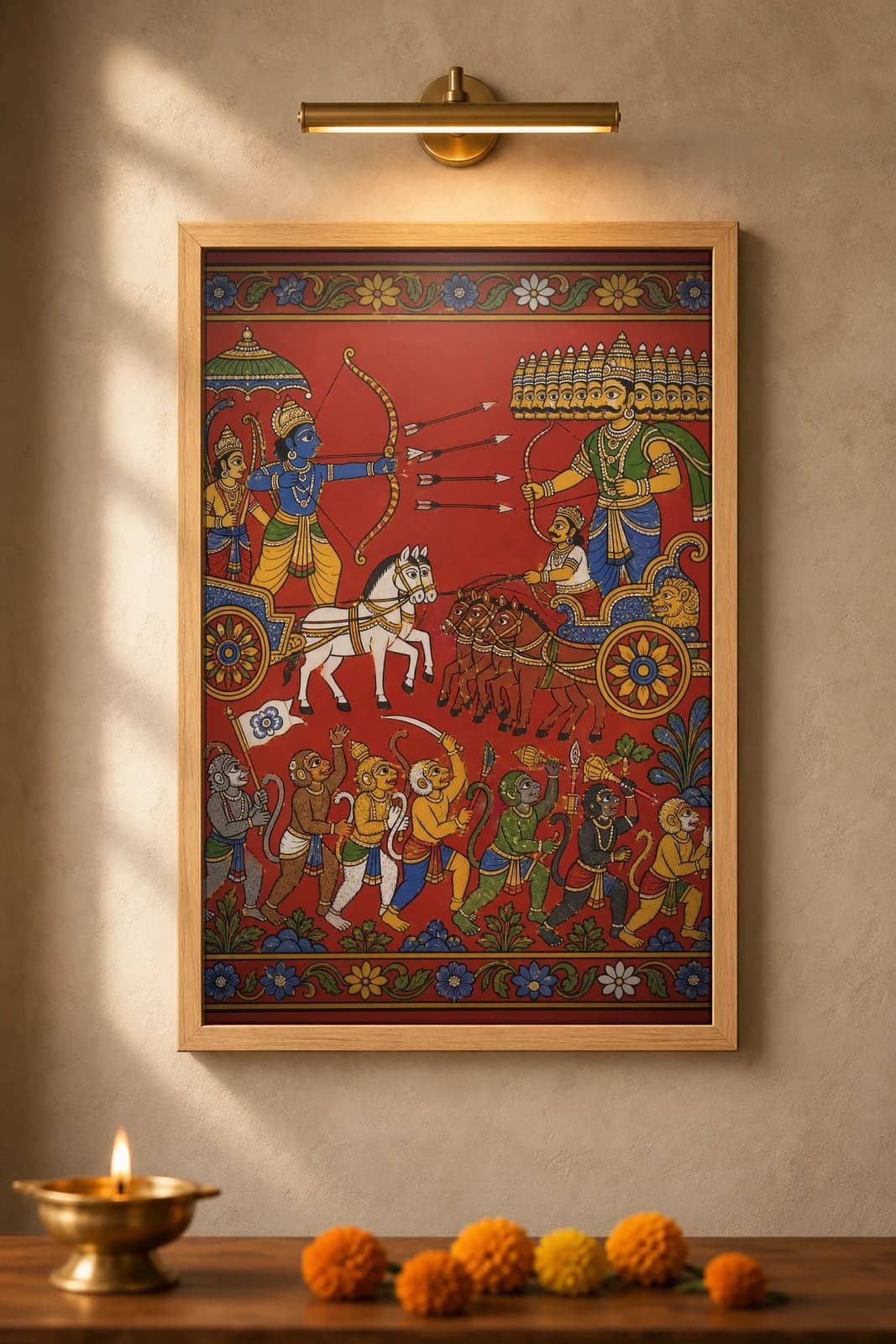 Rama Ravana Yuddha — framed museum print, Cheriyal