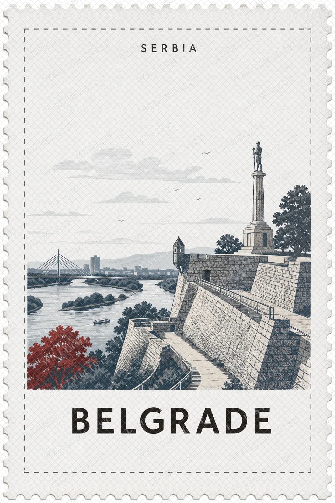 Actual watermarked print of Belgrade