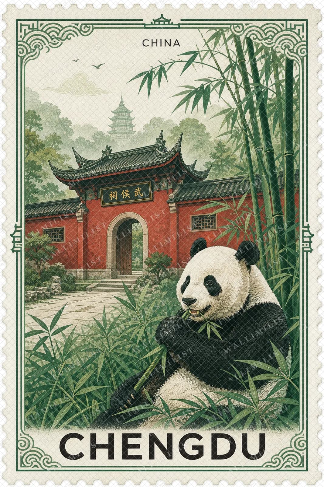 Actual watermarked print of Chengdu
