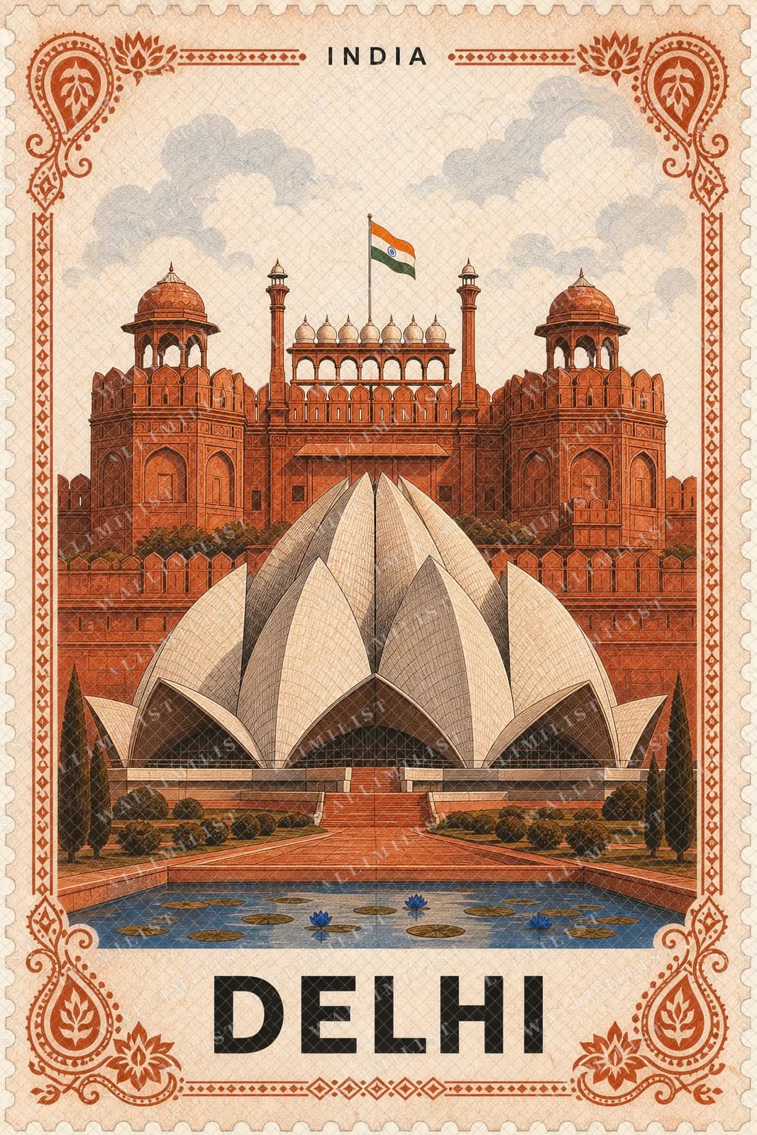Actual watermarked print of Delhi