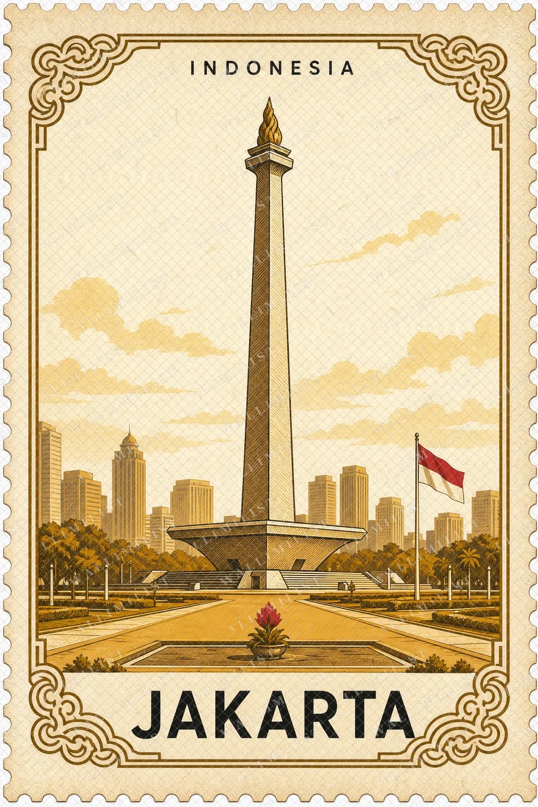 Actual watermarked print of Jakarta