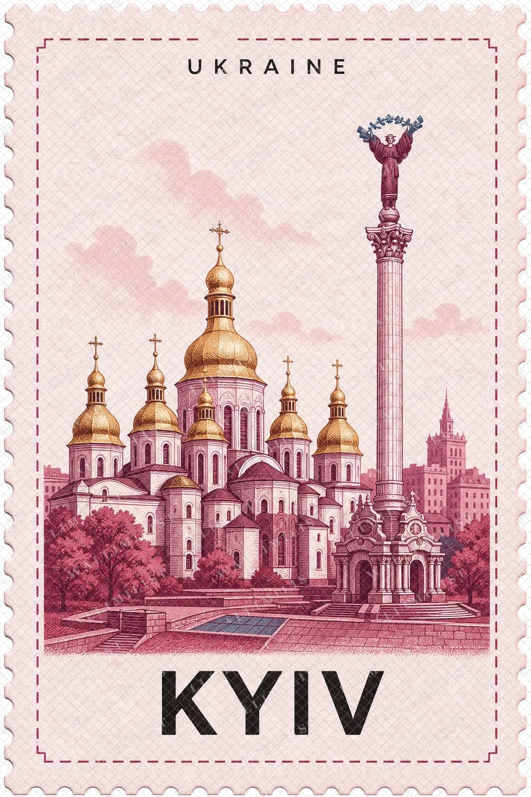 Actual watermarked print of Kyiv