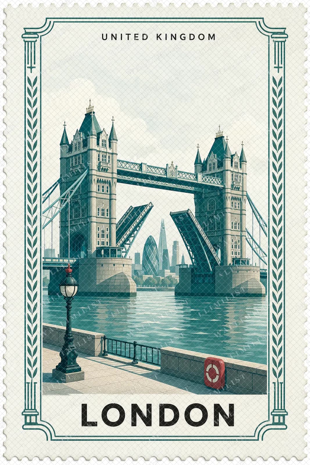 Actual watermarked print of London