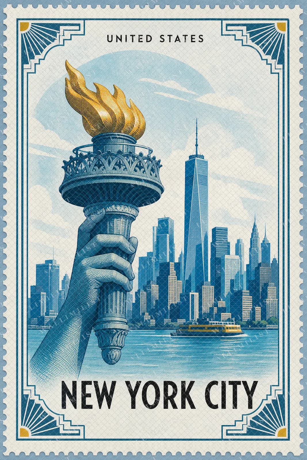 Actual watermarked print of New York City