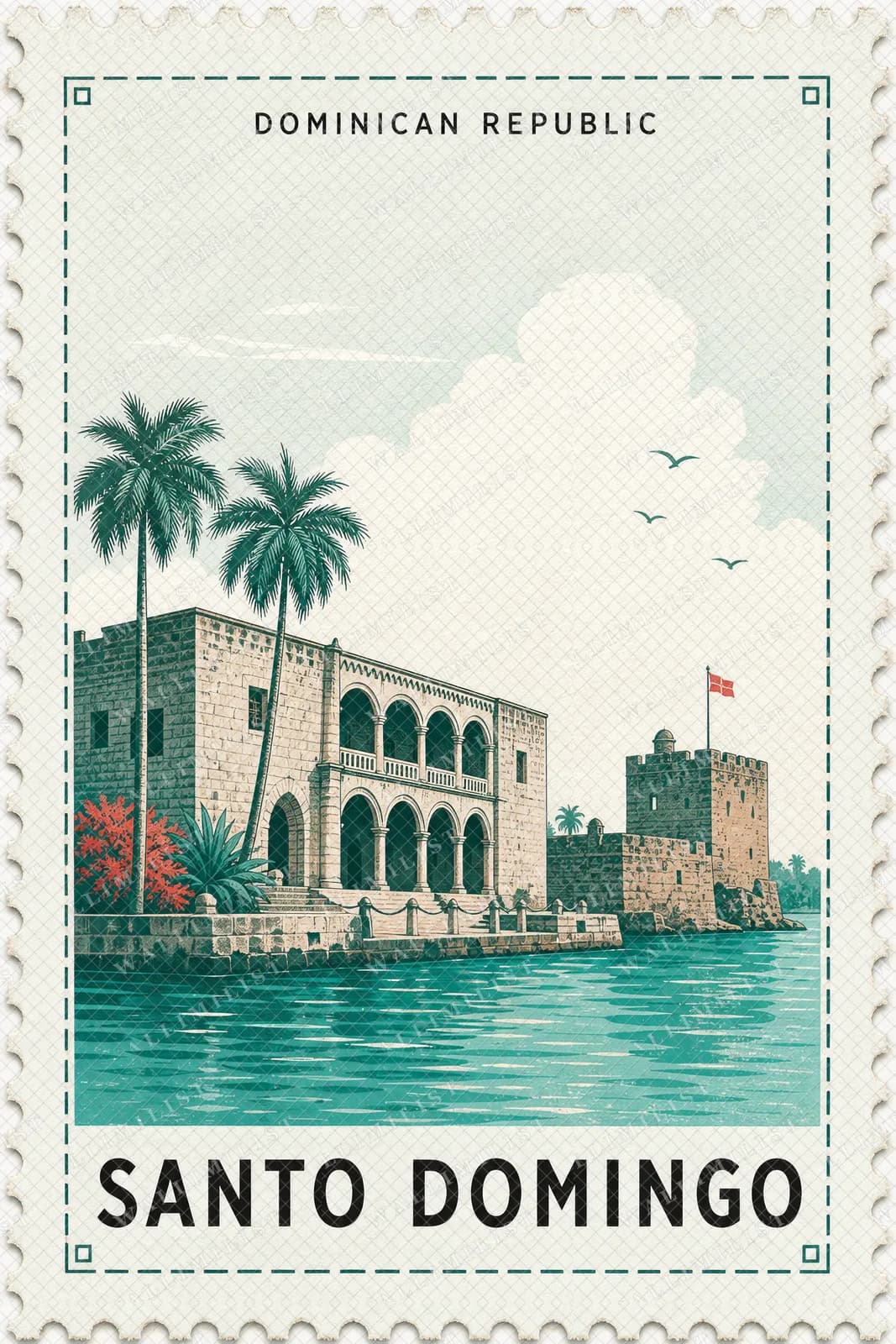 Actual watermarked print of Santo Domingo