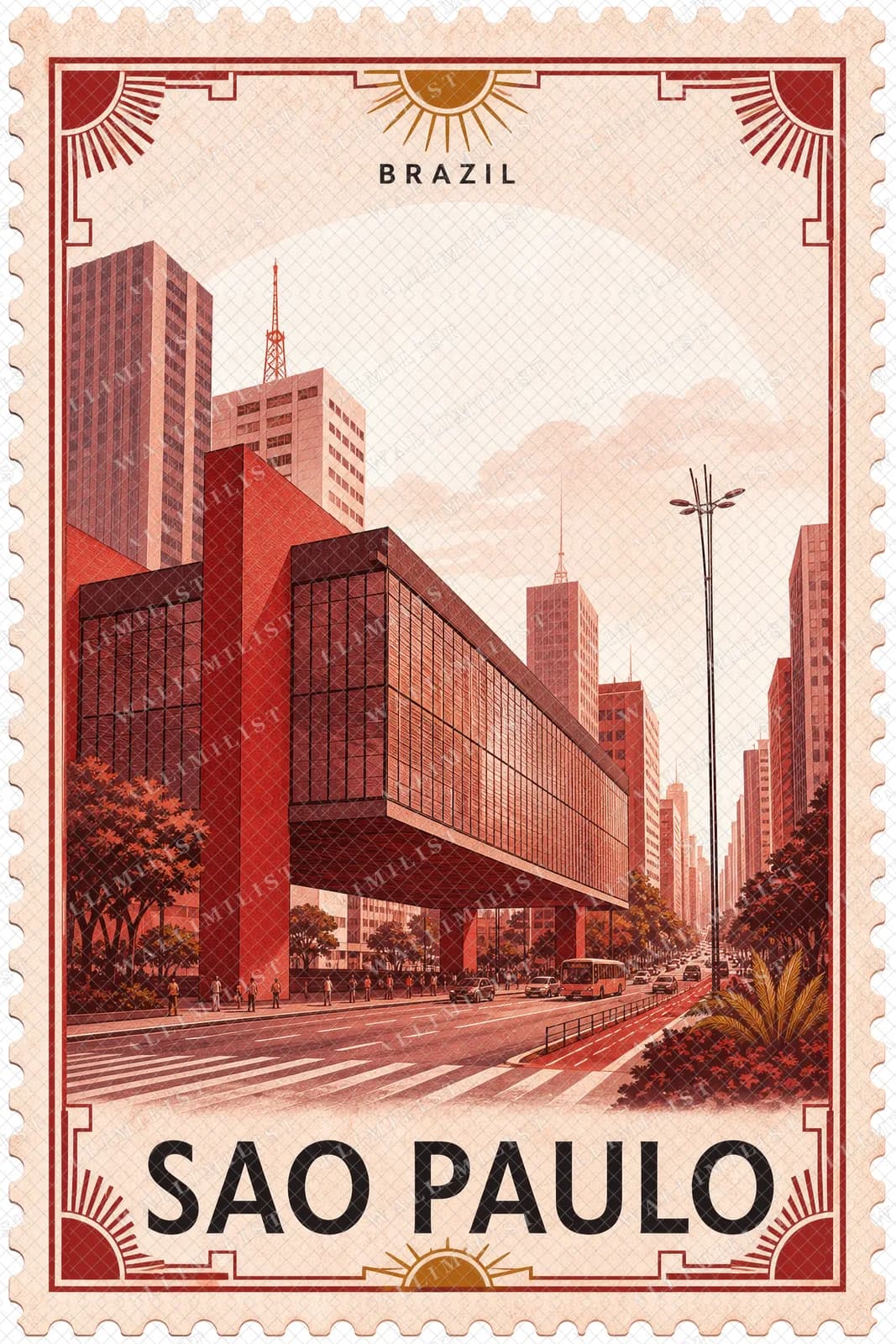 Actual watermarked print of Sao Paulo