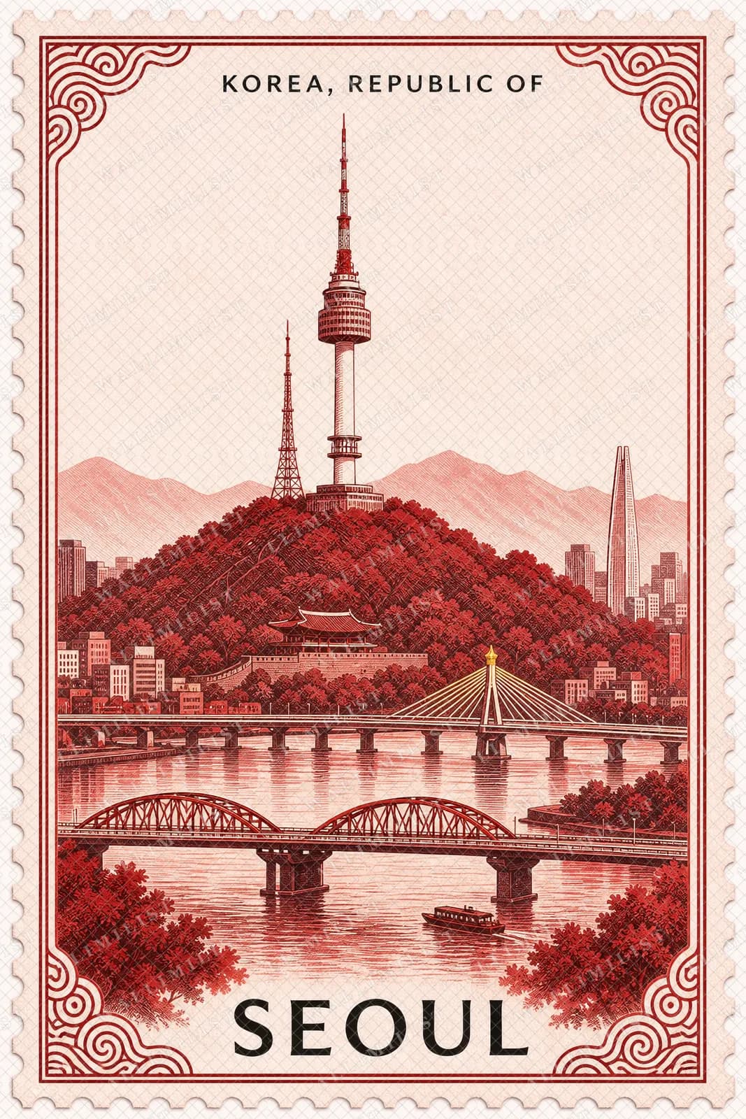 Actual watermarked print of Seoul