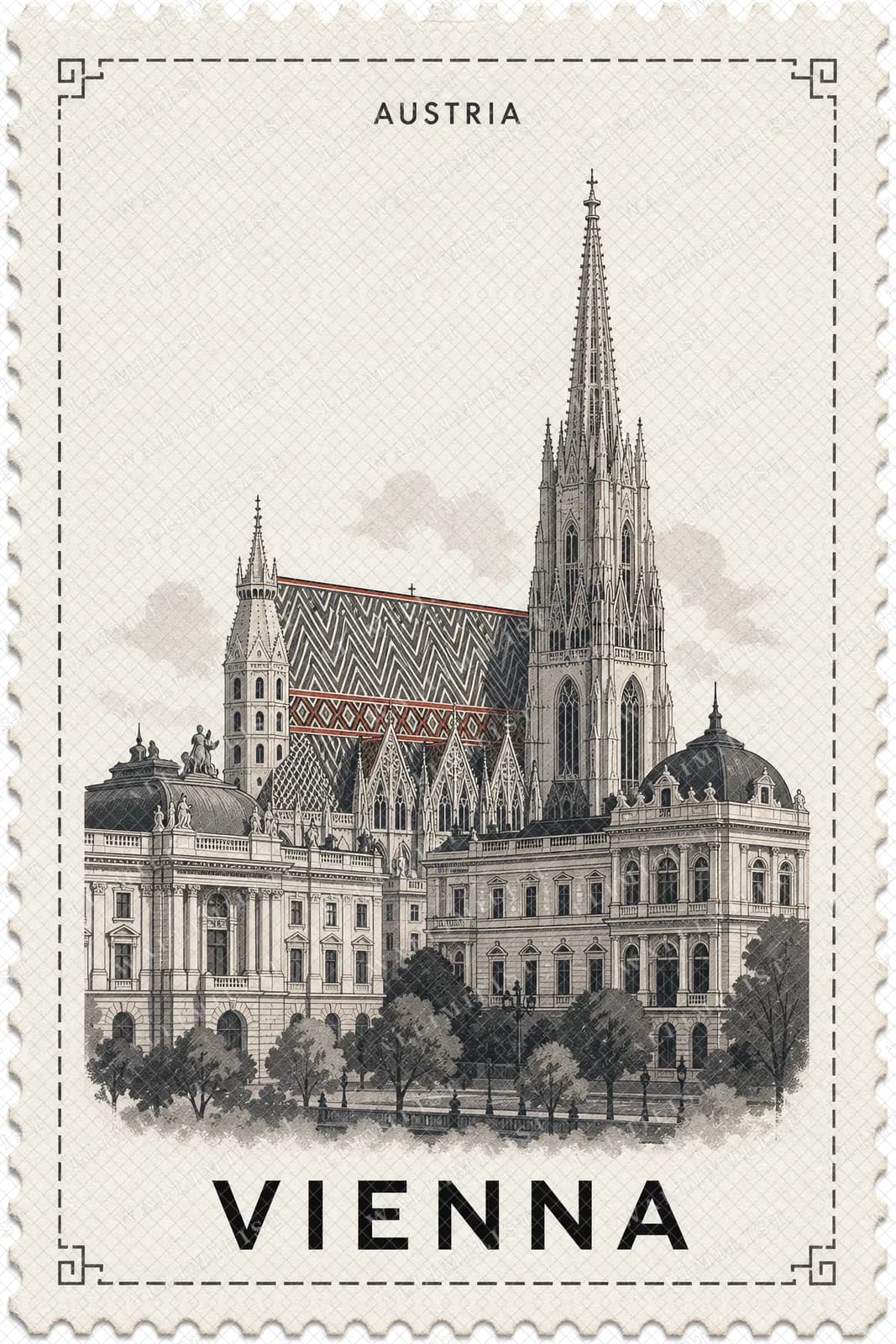 Actual watermarked print of Vienna