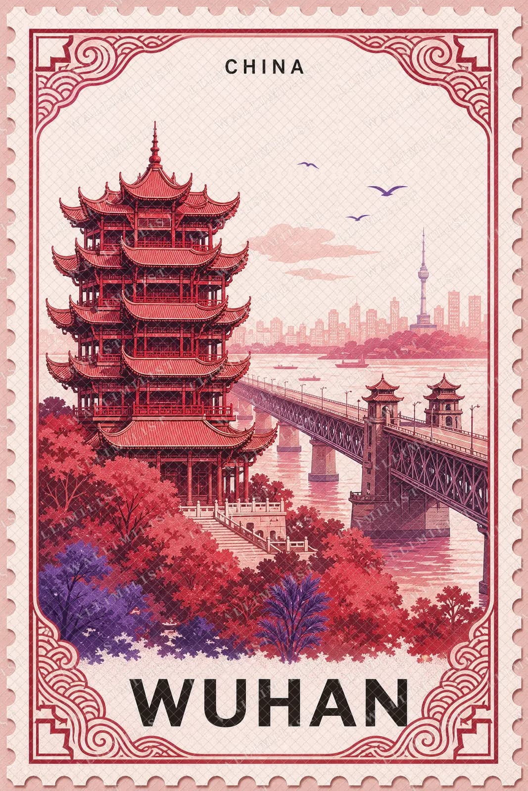 Actual watermarked print of Wuhan