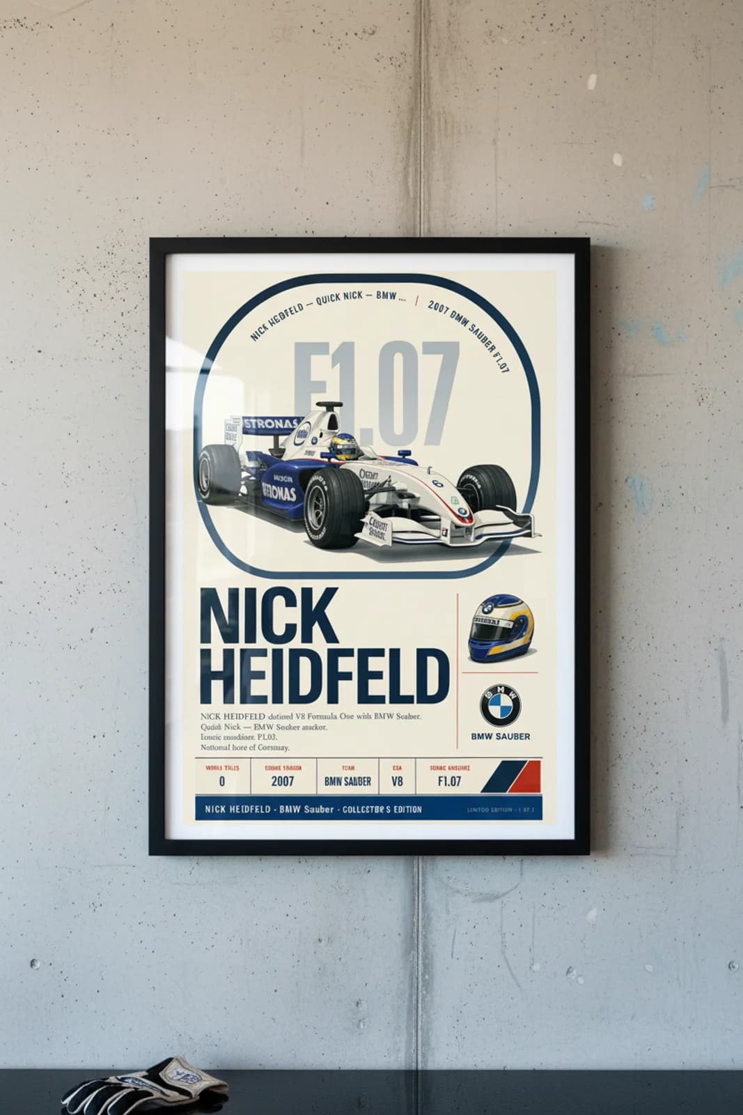 Nick Heidfeld — framed museum print, F1 Drivers