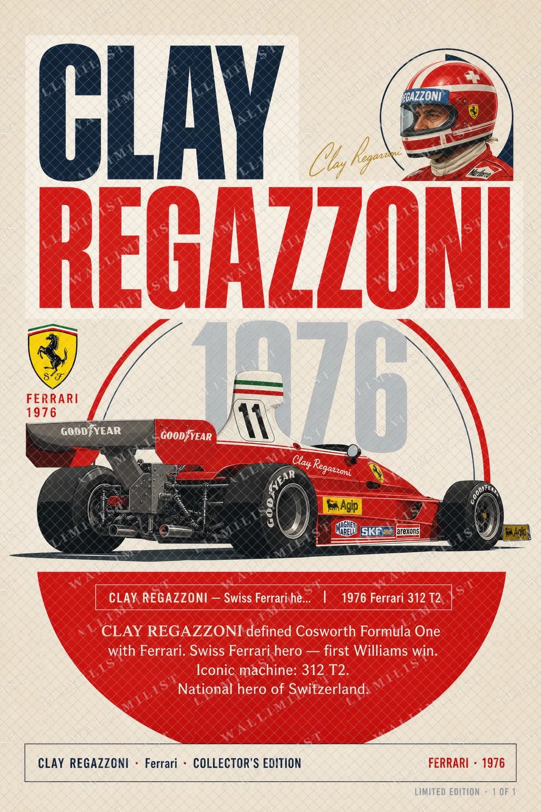 Actual watermarked print of Clay Regazzoni