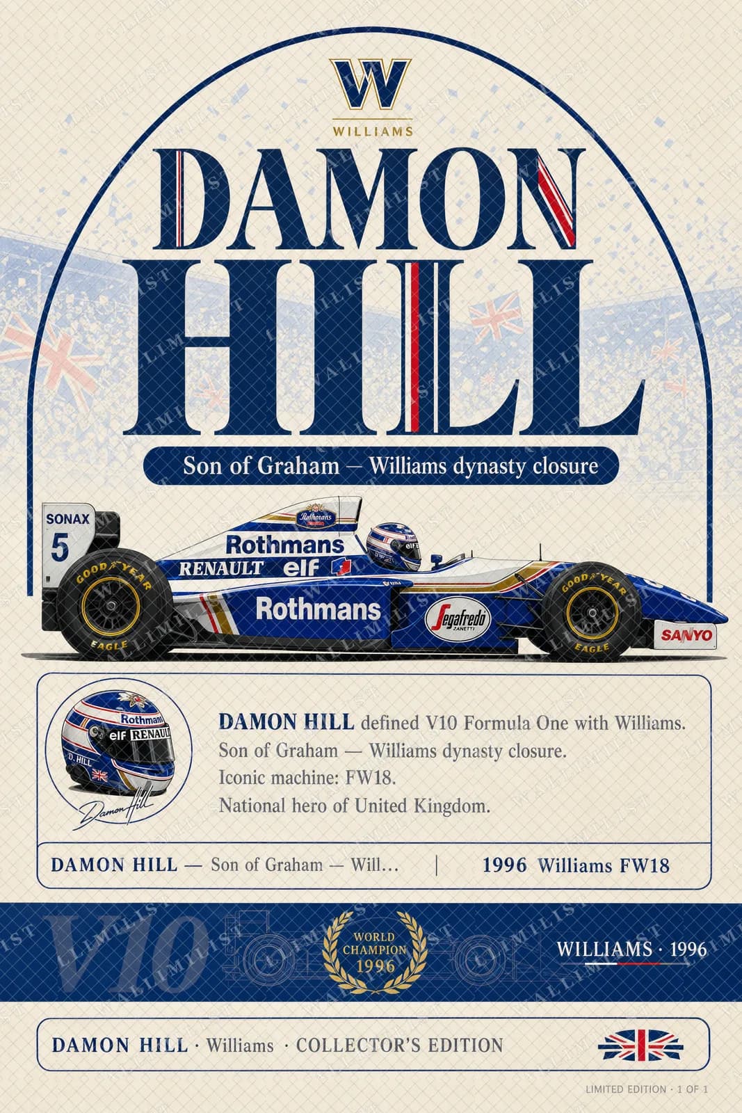Actual watermarked print of Damon Hill