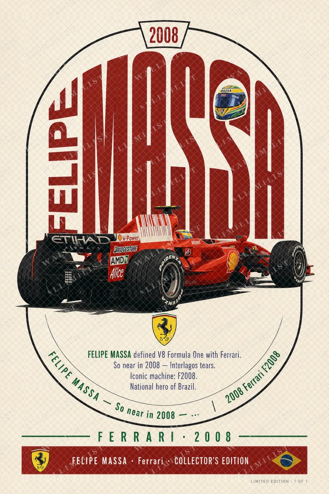 Actual watermarked print of Felipe Massa