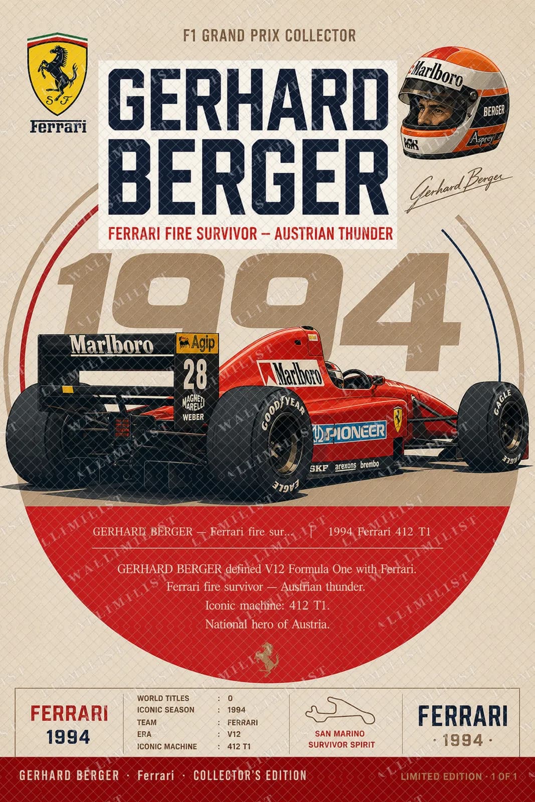 Actual watermarked print of Gerhard Berger