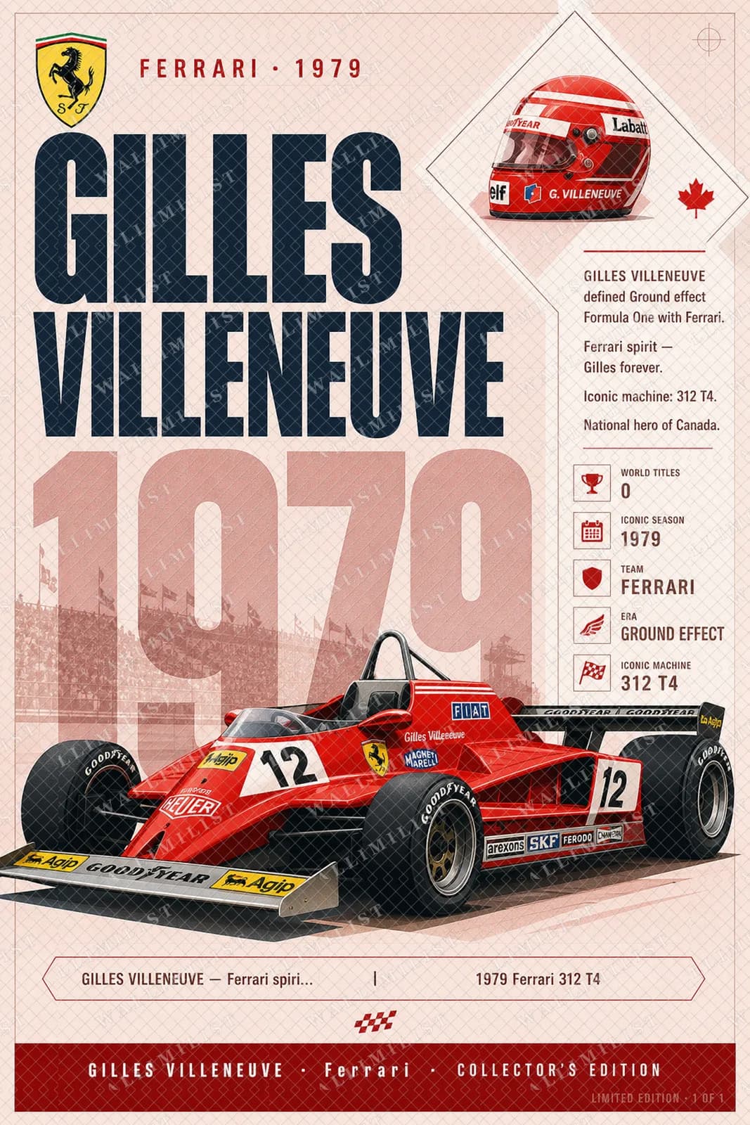 Actual watermarked print of Gilles Villeneuve