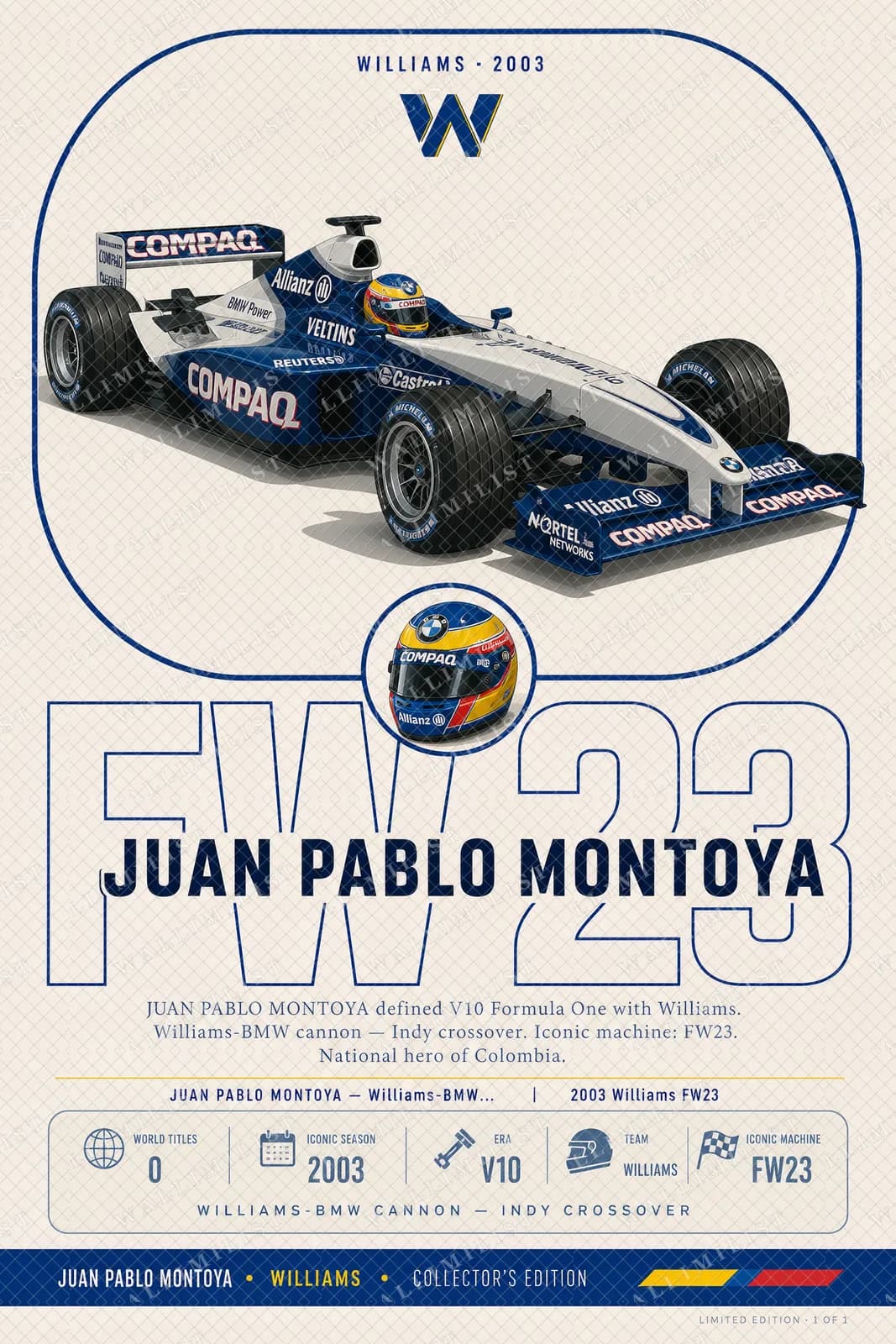 Actual watermarked print of Juan Pablo Montoya