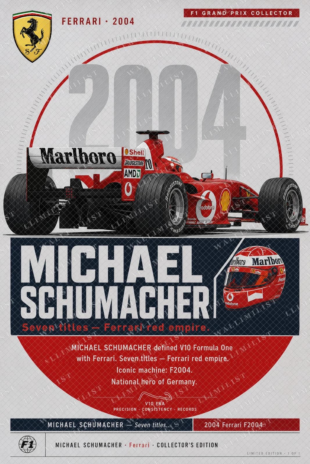 Actual watermarked print of Michael Schumacher — F1 Heritage Collector