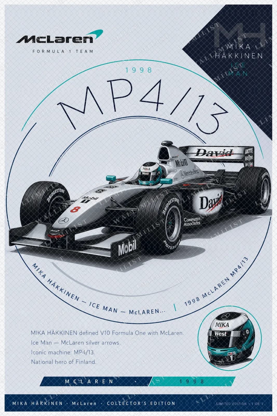 Actual watermarked print of Mika Häkkinen