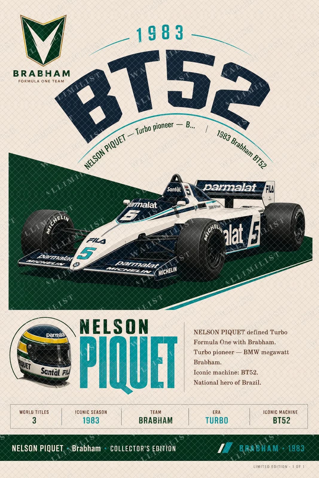 Actual watermarked print of Nelson Piquet — F1 Heritage Collector