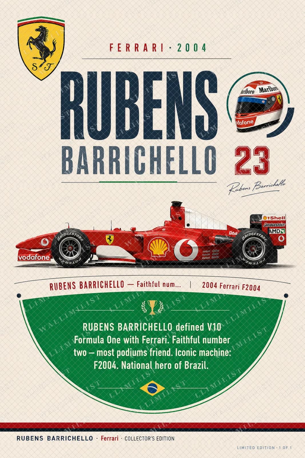 Actual watermarked print of Rubens Barrichello