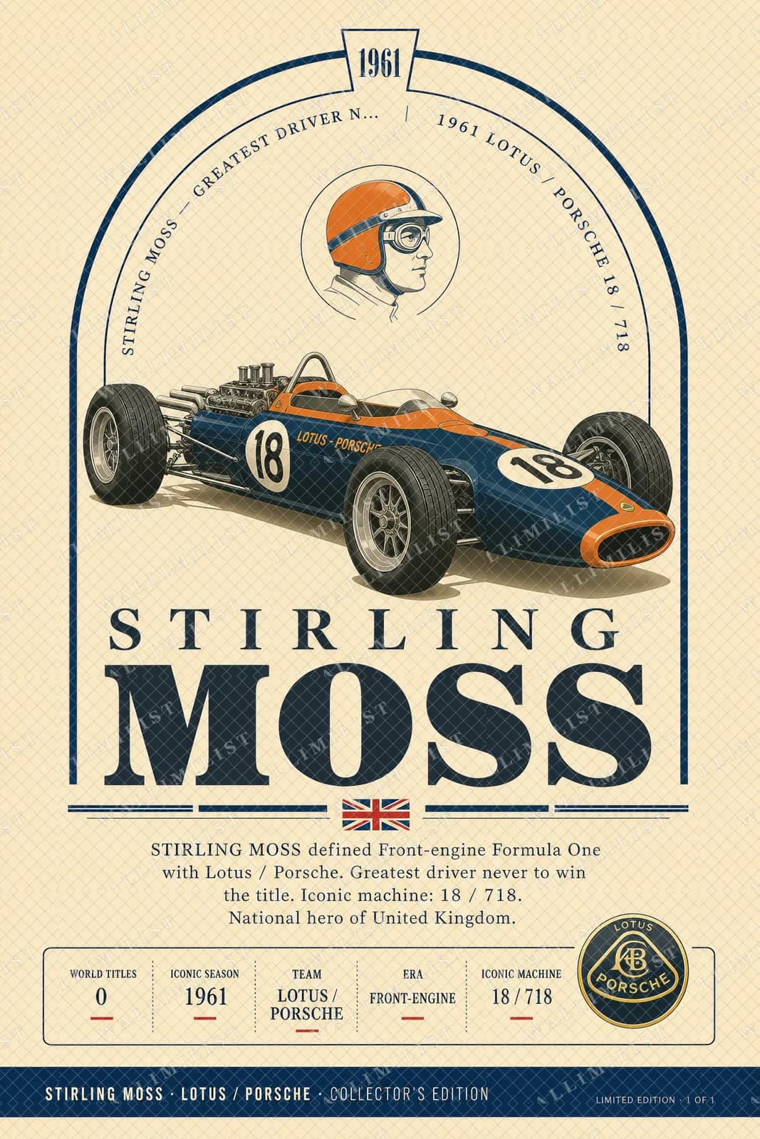 Actual watermarked print of Stirling Moss