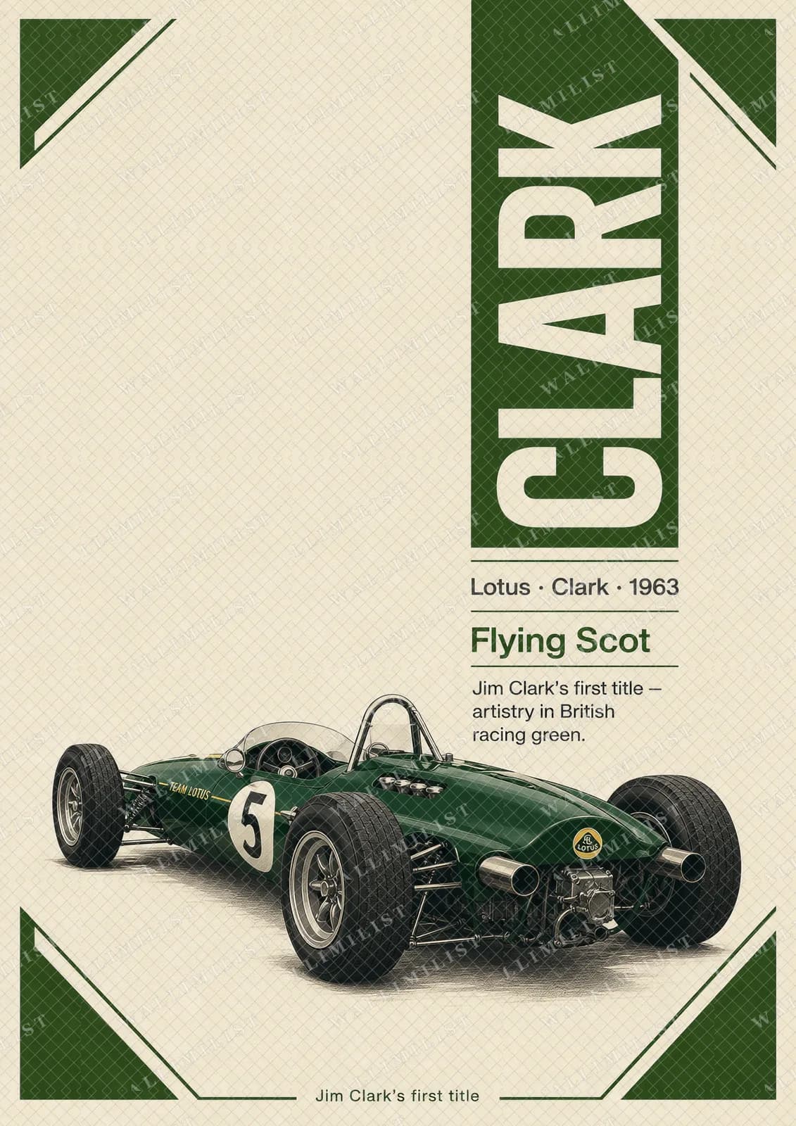 Actual watermarked print of Jim Clark — Classic
