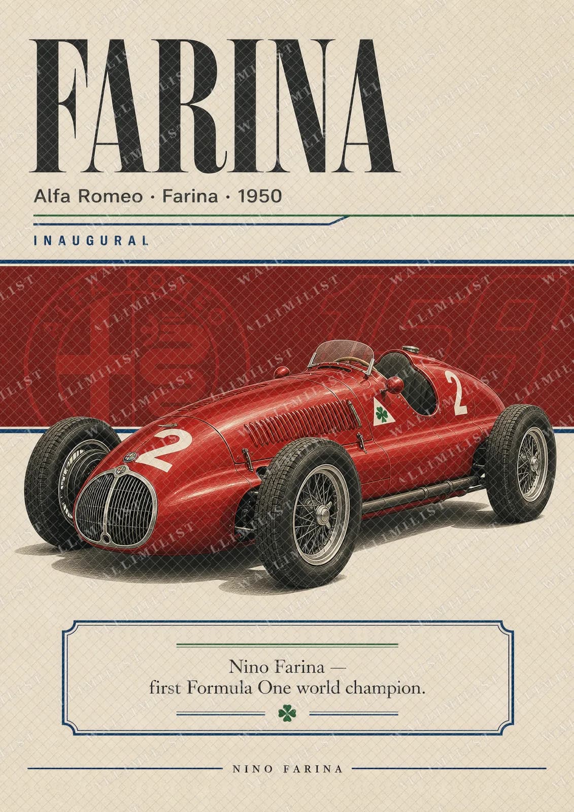 Actual watermarked print of Giuseppe Farina — Classic