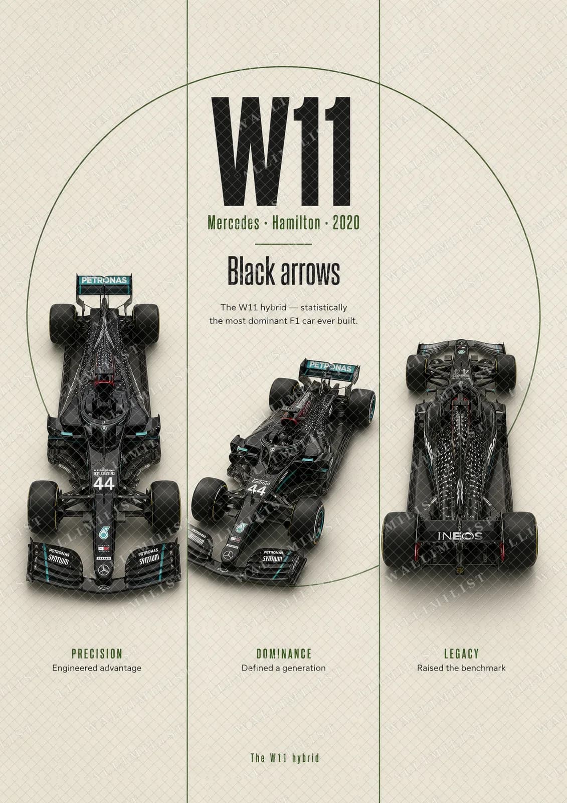 Actual watermarked print of Lewis Hamilton — Mercedes W11 record season