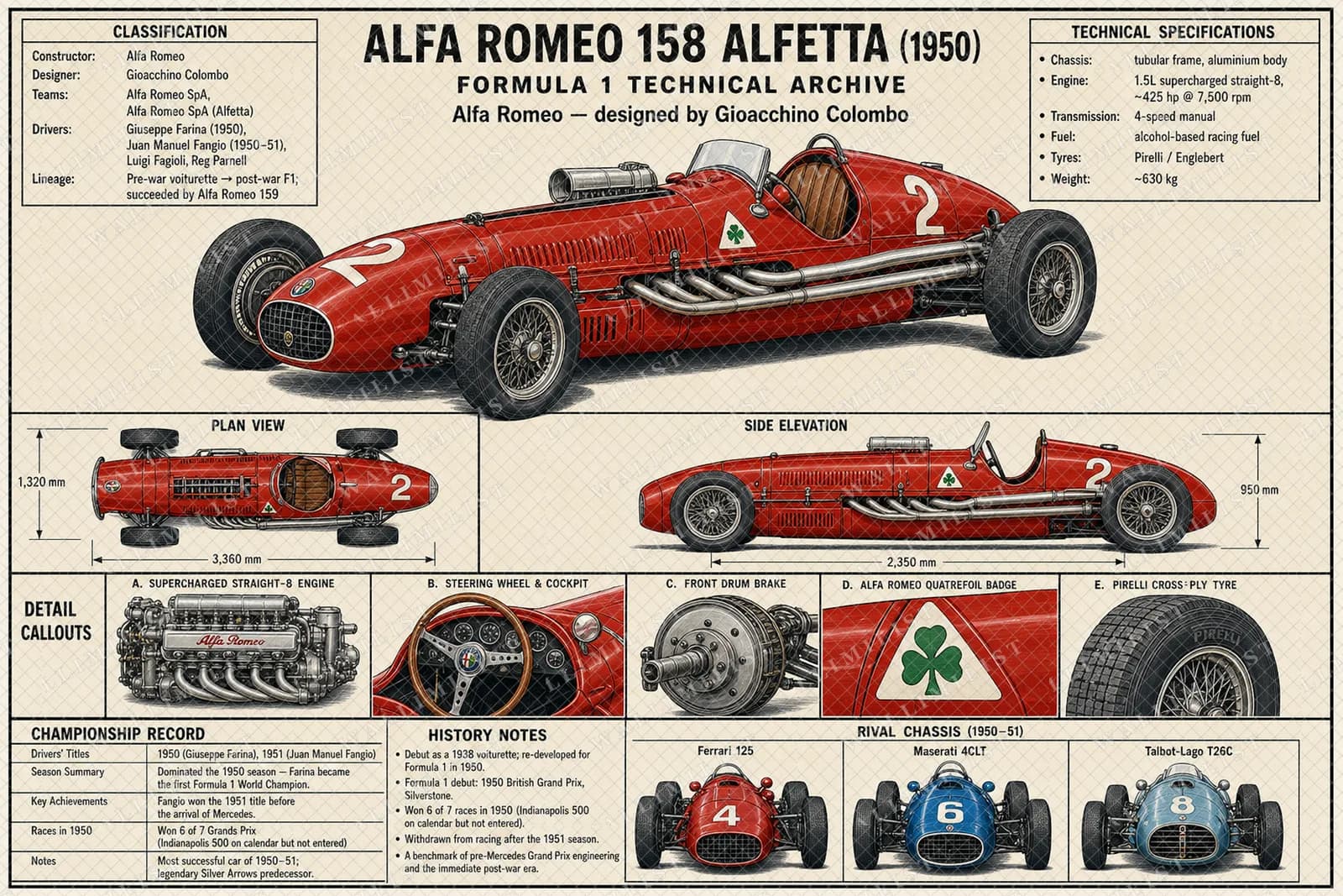 Actual watermarked print of 158 ALFETTA