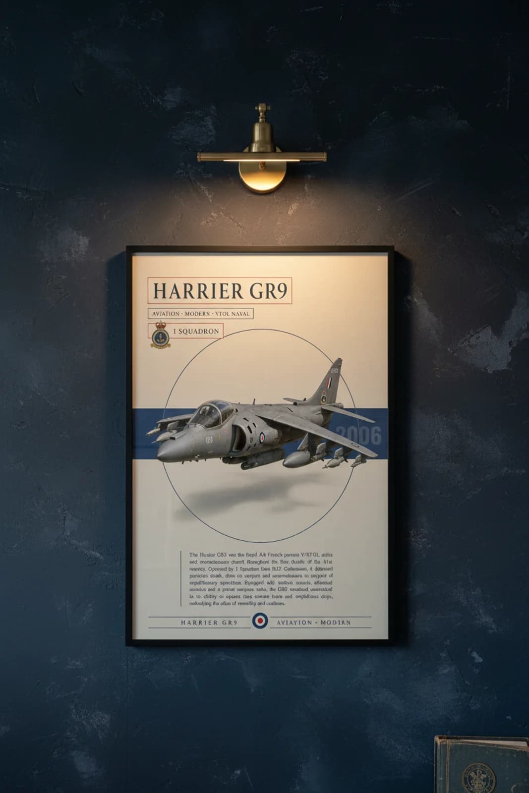 Harrier GR9 — framed museum print, Fighter Planes