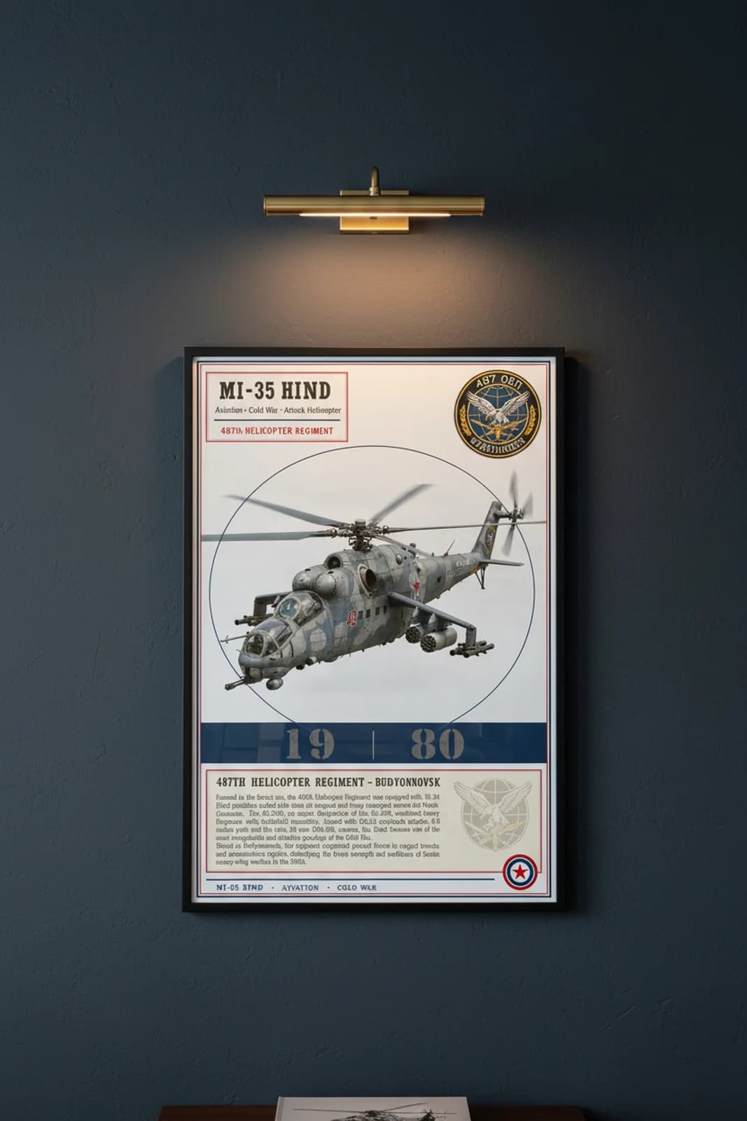 Mi-35 Hind — framed museum print, Fighter Planes