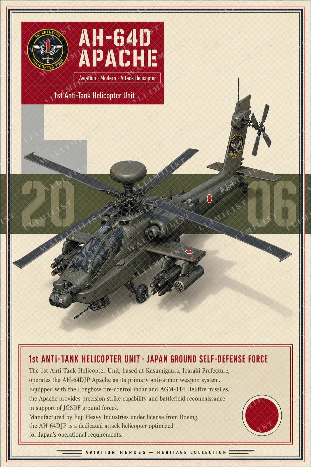 Actual watermarked print of AH-64D Apache