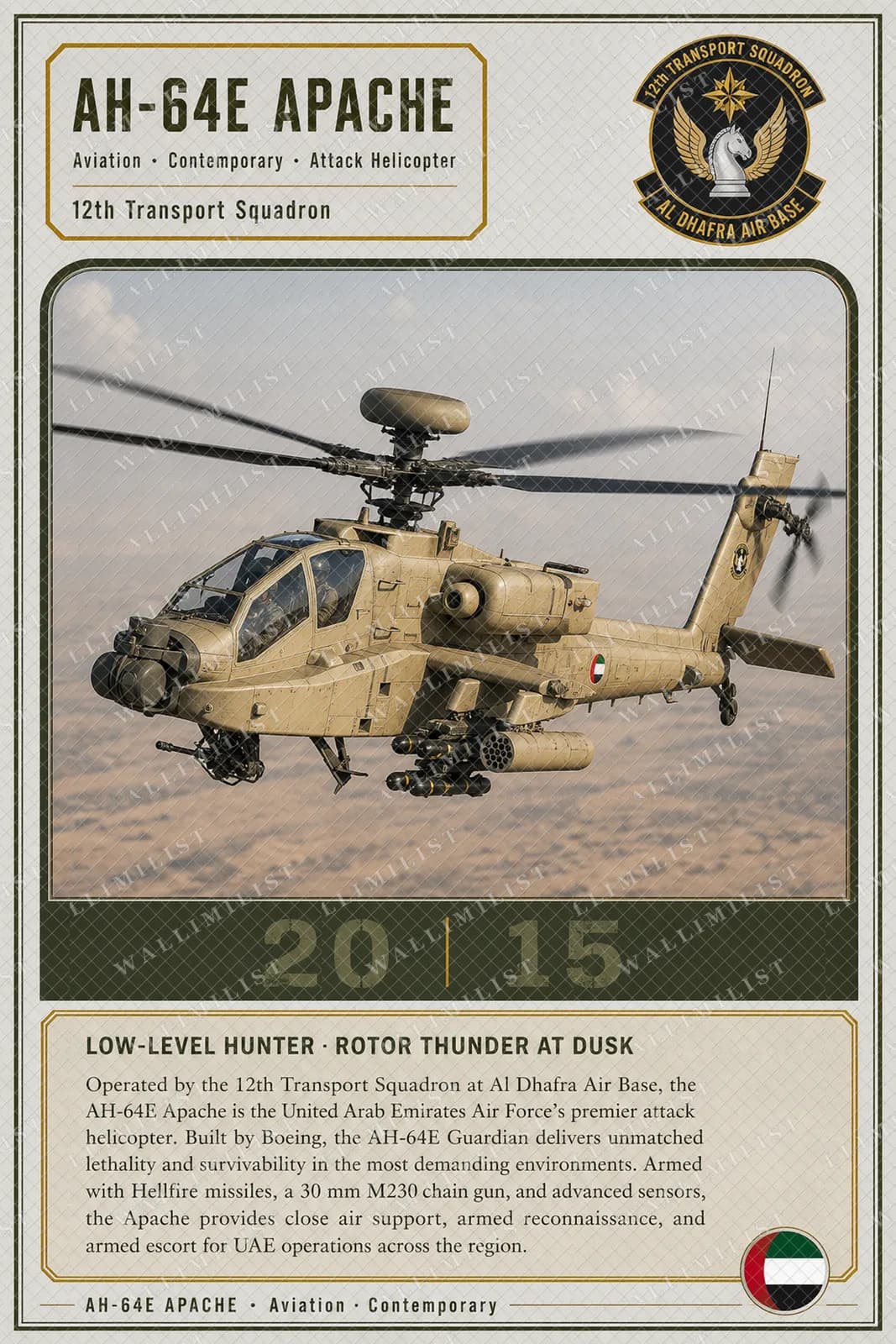 Actual watermarked print of AH-64E Apache