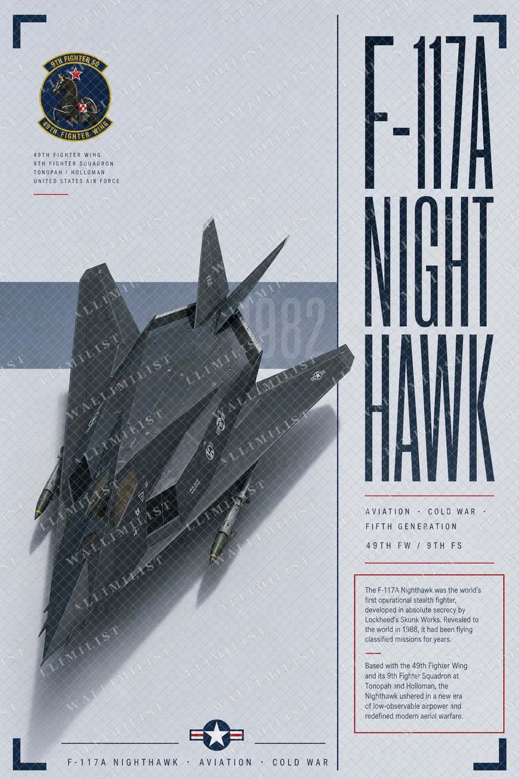 Actual watermarked print of F-117A Nighthawk