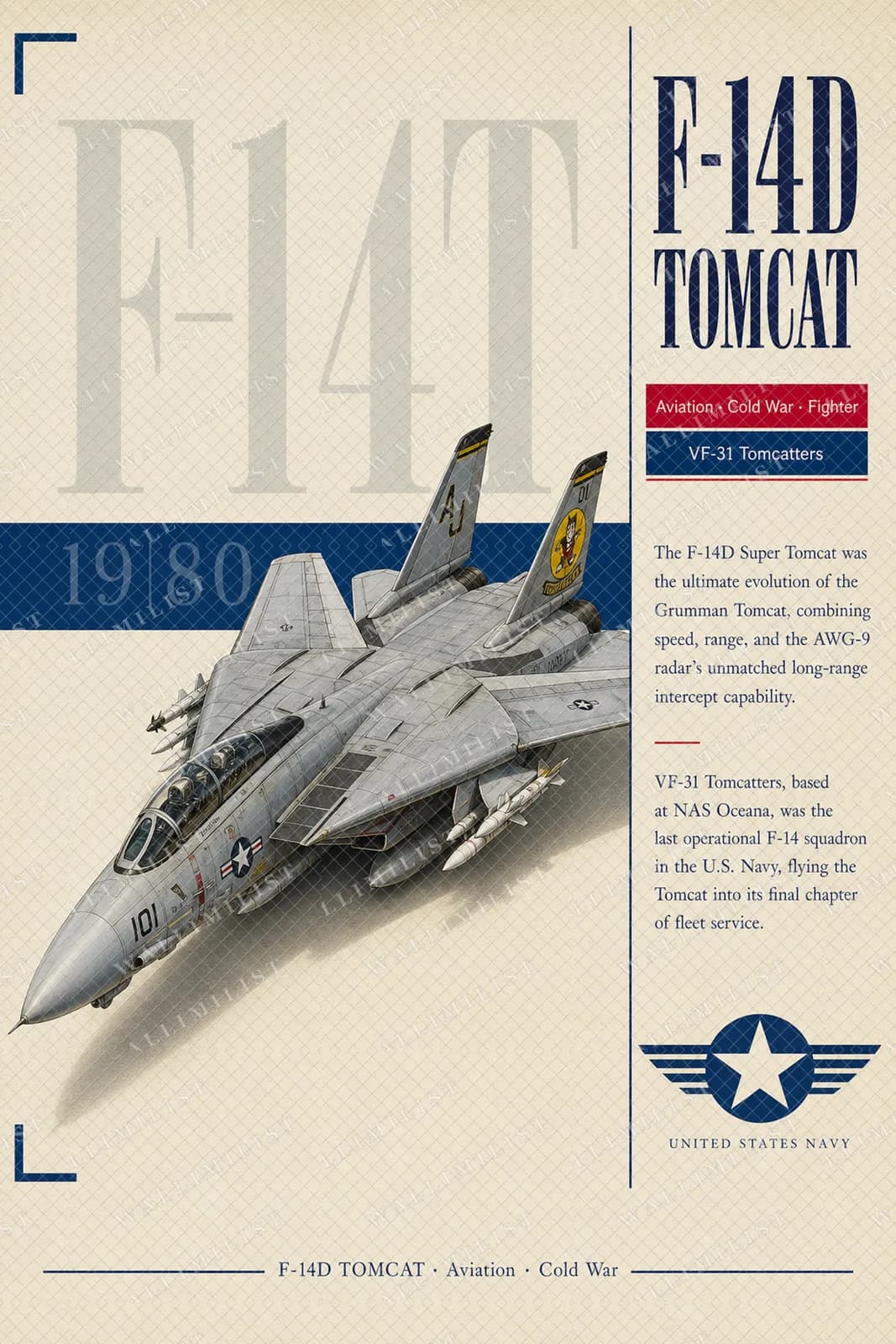 Actual watermarked print of F-14D Tomcat