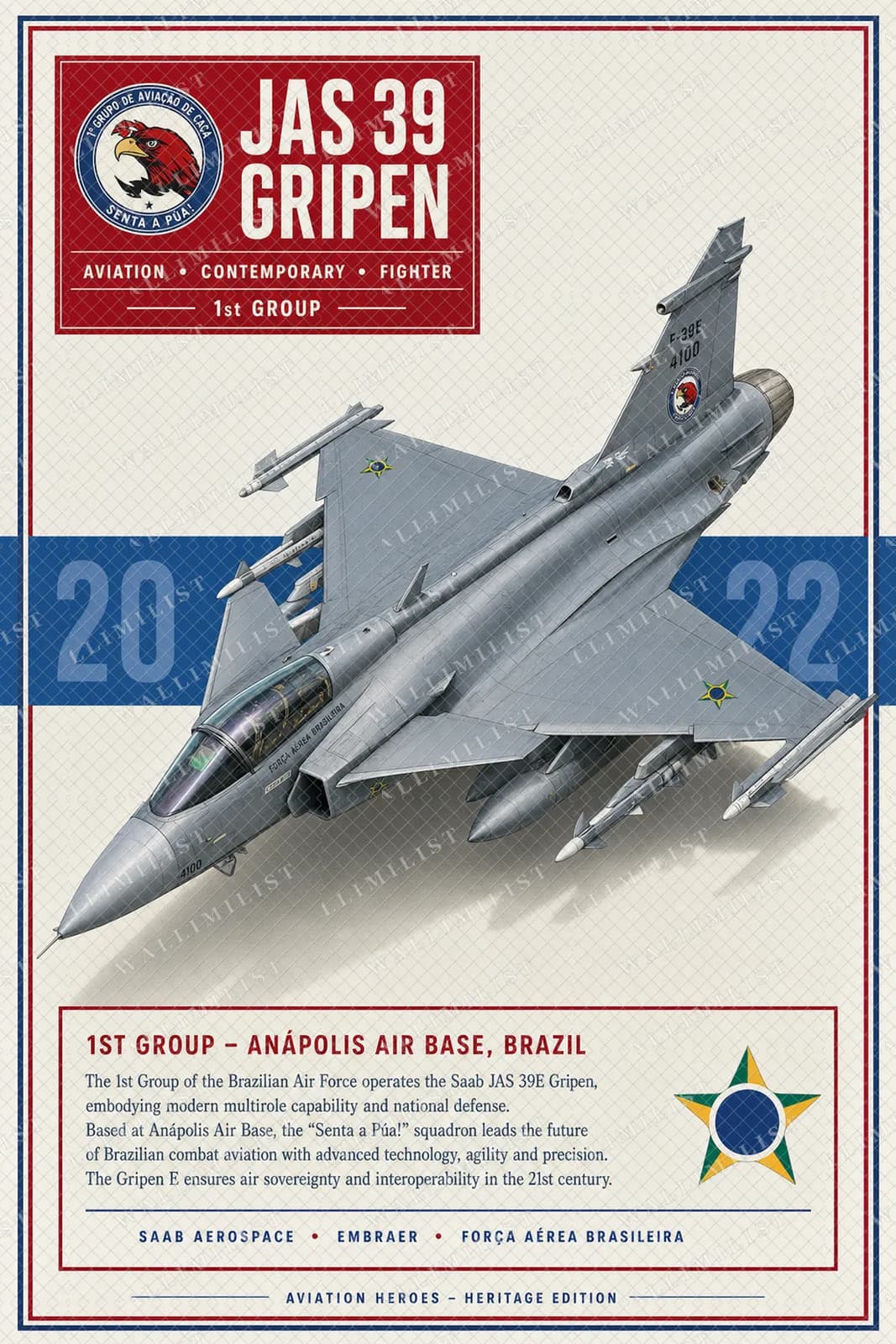 Actual watermarked print of JAS 39 Gripen E