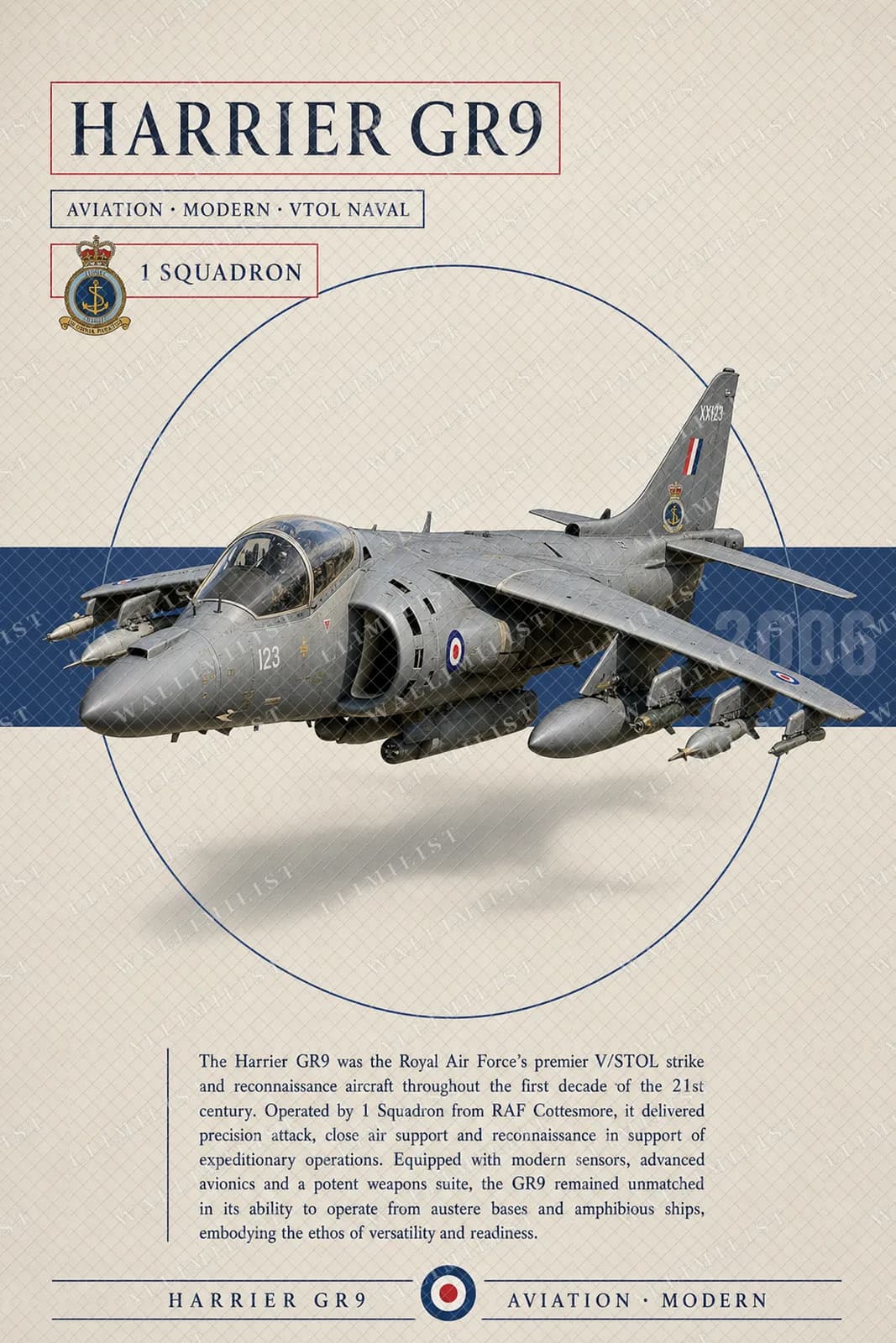 Actual watermarked print of Harrier GR9
