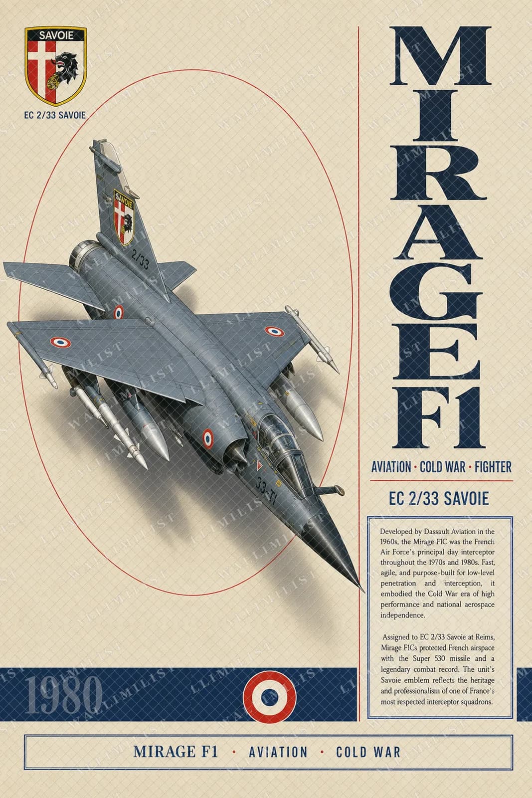 Actual watermarked print of Mirage F1