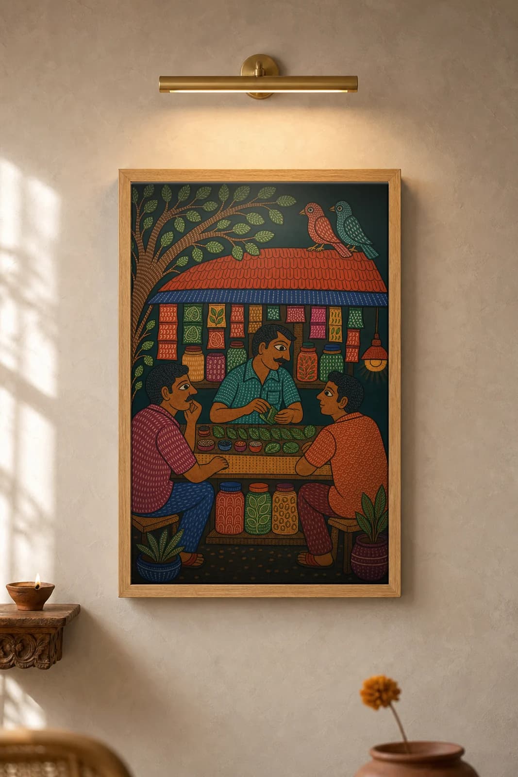Paan Shop — framed museum print, Gond