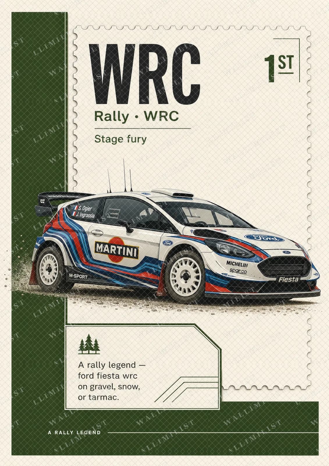 Actual watermarked print of Ford Fiesta WRC