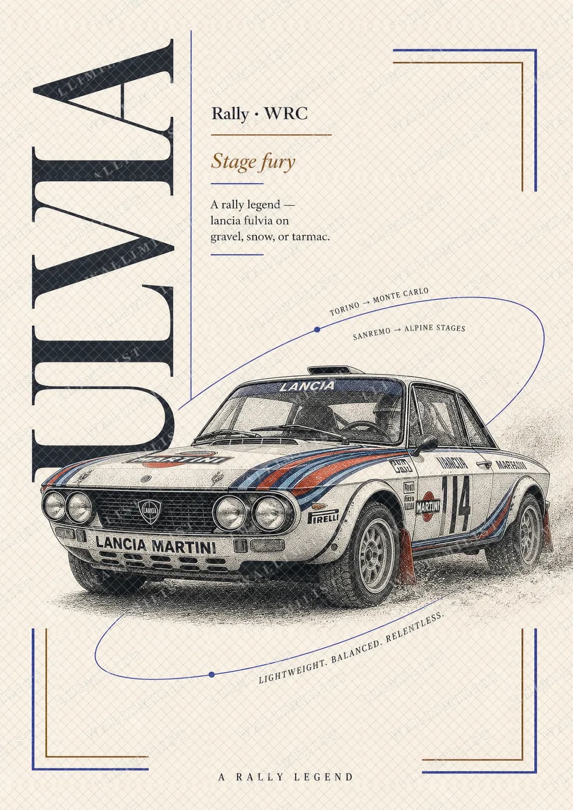 Actual watermarked print of Lancia Fulvia